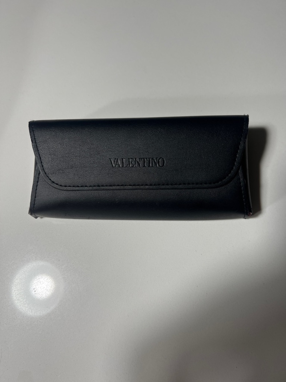 Valentino Black Leather Sunglass Case